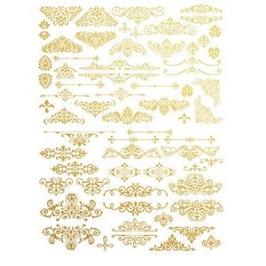 Redesign Decor Transfer | GILDED ORNATE FLOURISHES | Rare (retired) | 17” x 23”
